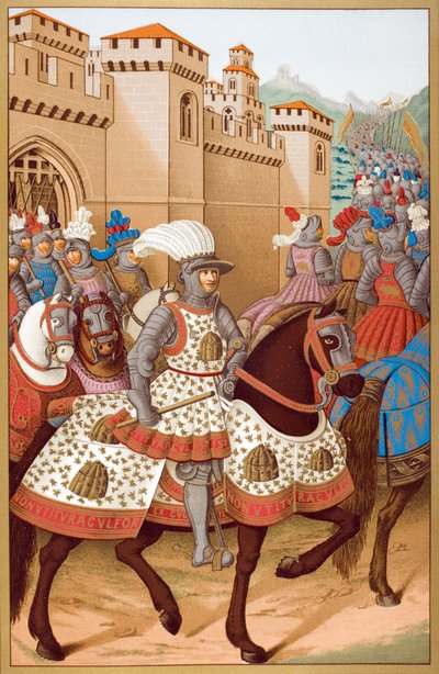 Ludwig XII. (1462-1515) und seine Armee verlassen Alexandria, 24. April 1507, nach einer Miniatur von Jean Marot (1619-79) aus 